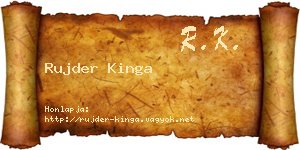 Rujder Kinga névjegykártya