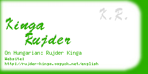 kinga rujder business card